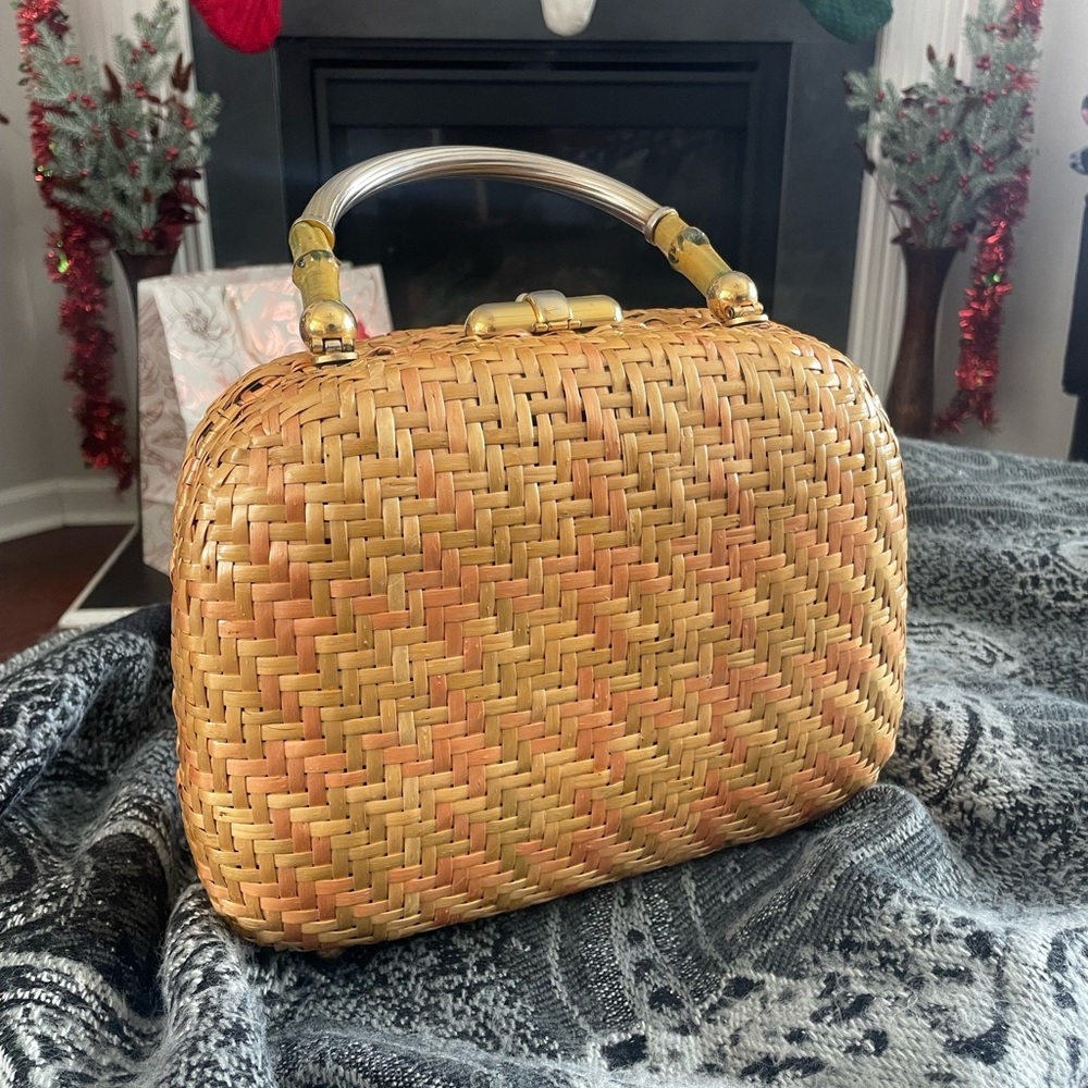 Koret Woven Gold and Tan Mini Bag